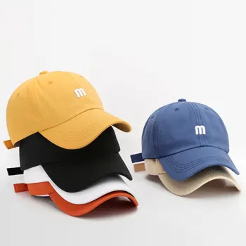 חדש מ ' אות רקומה כובע מצחיה מתכווננת אבזם גברים מוצק צבע פראי שמש כובע אופנה מקרית פשוטה של נשים כובע בייסבול