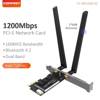 1200Mbps אלחוטית WiFi כרטיס העבודה 802.11 ac PCI Express כרטיס רשת Bluetooth 4.2 PCI-E מתאם Wi-Fi 2.4 Ghz/5Ghz עבור Win 7 8
