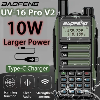 2022 BaoFeng UV-16 PRO מתח גבוהה, אנטנה של מכשיר קשר מסוג-C מטען ארוך טווח עמיד למים UV16 המשדר חזיר TwoWay רדיו