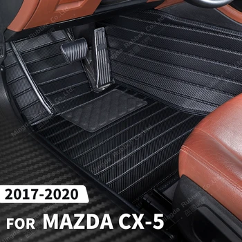 מותאם אישית סיבי פחמן סגנון מחצלות עבור מאזדה CX-5 2017 2018 2019 2020 הרגל שטיח כיסוי רכב הפנים אביזרים