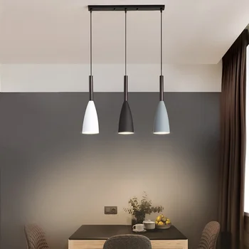 מודרני שלוש תליון תאורה סקנדינבי מינימליסטי אורות תליון מעל שולחן האוכל במטבח תלויות מנורות חדר האוכל אורות