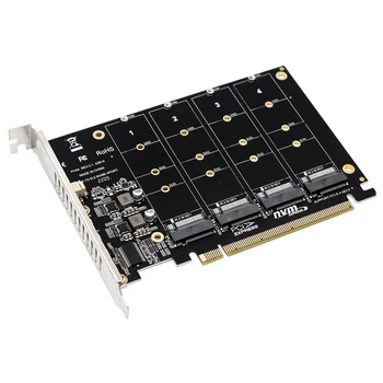 חדש NVME פשיטת כרטיס PCI Express 4.0 X16 4 נמל NVME הרחבה כרטיס מתאם 4x 32Gbps M. 2 NVME SSD מ ' מפתח PCI-E מתחלקים כרטיס Riser