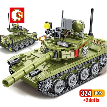 SEMBO הצבאי קובע ראשי קרב טנקים ww2 אבני הבניין הנשק דמויות הצבא העיר להאיר לבנים צעצועים לילדים מתנות לילדים