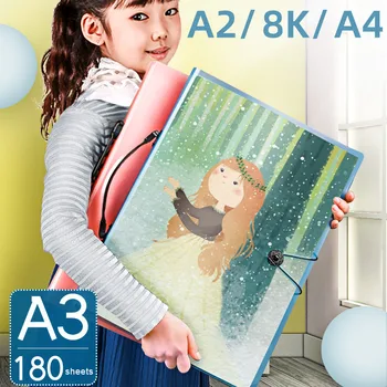 A3 8k אחסון אלבום תמונות התיקייה התיקייה אחסון ארגונית ילדים של אמנות נייר ציור שימור ציוד משרדי