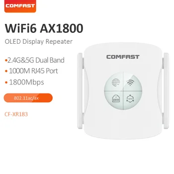 Wifi 6 מהדר Gigaport AX1800 5Ghz עם תצוגת OLED Wifi6 Extender 4 אנטנת Wifi-מגבר AP הביתה Wi-Fi הנתב כיסוי