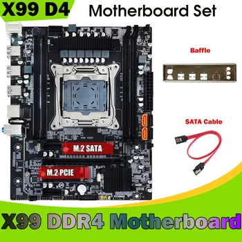 X99 האם המחשב +לבלבל+SATA כבל LGA2011-3 DDR4 תמיכה 4X32G על 5820K E5-2678 E5 V3 2676 E5 V3 2696 V3 CPU
