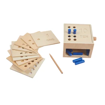 מונטסורי עץ מתמטיקה צעצועים פג המשחק טיפה מספרים לוח במגירה קופסה 1-10 משאבי למידה עבור ילדים, חינוך בגיל הרך