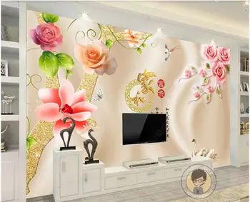 3d תמונות טפט לקירות בגלילים מותאם אישית ציור יפה בד משי פרחים ברבור לעיצוב הבית הסלון מדבקות קיר