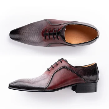 יוקרה חם מכירת העסק גברים אוקספורד נעליים בסגנון אלגנטי טקסטיל איכותיים רשמיות עור אמיתי אחי הנעל