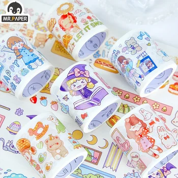 מר נייר 4 סגנון קטן כופתה מטבח סדרת Washi Tape בחורה חמודה ממקור חומר DIY דקורטיביים דבק מדבקות