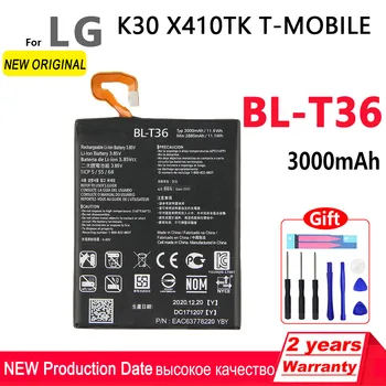 100% מקוריים 3000mAh BL-T36 BL T36 עבור LG K30 X410TK T-Mobile טלפון באיכות גבוהה סוללה עם כלים+מספר מעקב