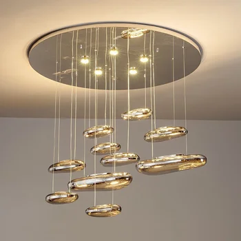 נברשות אמנותי זהב נירוסטה טיפת מים LED הברק תאורה דה Techo מנורות תקרה עבור הסלון אורות תליון