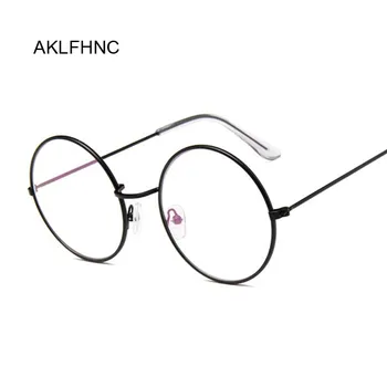 מעצב חדש נשים משקפיים אופטיים מסגרות מתכת עגול משקפיים מסגרת לנקות את העדשה Eyeware שחור כסף זהב עין זכוכית.