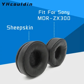 עור כבש Earpads עבור Sony MDR ZX300 MDR-ZX300 אוזניות Accessaries Replacemnt כריות אוזניים רפידות עור אמיתי
