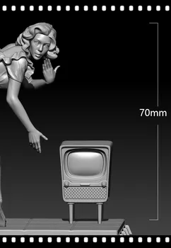 צבוע שרף מודל ערכות 70mm אישה וטלוויזיה GK שרף מודל אנימה להבין את הדפסת 3D המוסך ערכת 677