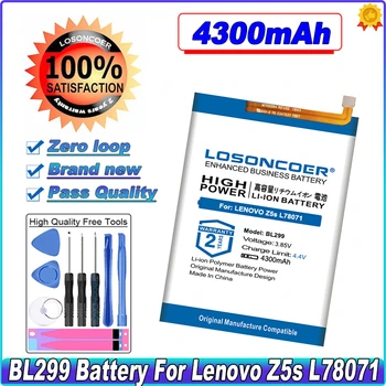 LOSONCOER BL299 4300mAh סוללה Lenovo Z5s L78071 טלפון נייד סוללה כלים חינם