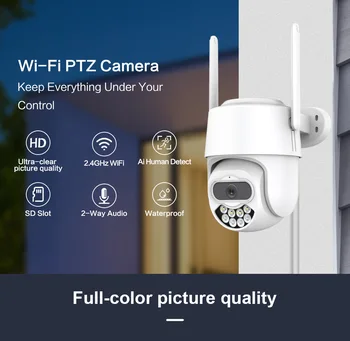 4K UHD 4MP iCsee האפליקציה האלחוטית PTZ IP מצלמת כיפה AI דמוי גילוי מלא צבע אבטחה בבית מצלמות במעגל סגור, בייבי מוניטור