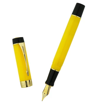 Jinhao 100 יובל שרף עט נובע צהוב חץ קליפ אירידיום EF/F/M/בנט החוד עם ממיר המשרד עט דיו לעסקים