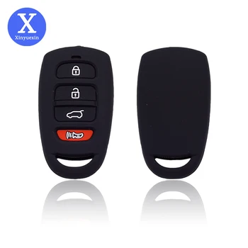 Xinyuexin 4 כפתורים מרחוק סיליקון מפתח הרכב התיק כיסוי עבור יונדאי עבור קיה מפתח הרכב מעטפת הגנה