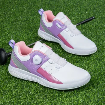 חדש מגניב נשים גולף מקצועי נעלי ספורט סגול ורוד אישה חיצונית גולף אימונים נעלי ספורט נעלי גולף