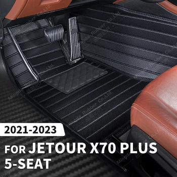מותאם אישית סיבי פחמן סגנון מחצלות על Jetour X70 בתוספת 5-מושב 2021 2022 2023 רגל שטיח כיסוי רכב הפנים אביזרים