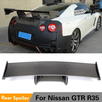סיבי פחמן אחורי כנף ספוילר על R35 Nissan GT-R GTR 2009 - 2015 מרוצי מכוניות הזנב מכסה תא המטען אתחול השפה כנף