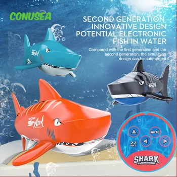 Rc כריש רובוט שלט סירה דגים מיני רדיו נשלט חשמלי הכריש הביוני דגים בריכת שחייה, אגם מים צעצועים הילד