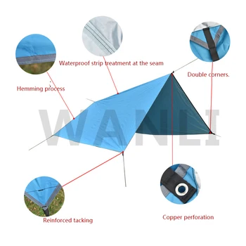 רב תכליתיים חיצוני קמפינג ערסל אוהל החופה נדנדה שמשיה עמיד למים, עמיד מחצלות אור אולטרה החופה