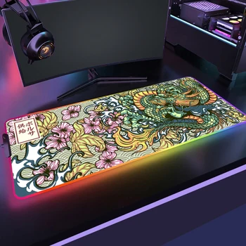 הדרקון אישית RGB המשחק Mousepad עם תאורה אחורית גדולה גיימר מחצלת עכבר המשחקים החלקה LED השולחן אביזרים המשחק משטח עכבר XXL