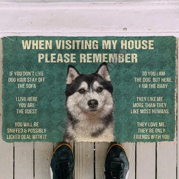 אנא זכור כלב האסקי של חוקים שטיחון מקורה שטיחון Slip שאינם הדלת מחצלות עיצוב מרפסת שטיח
