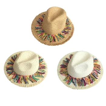 המקסיקנים Starw כובע דה כובע קש כובע סומבררו החוף Fedoras כובע טאסל