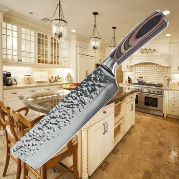 ליאנג דה מטבח 7Inch סכין שפים גבוהה פחמן פלדה אל חלד חד קליבר חיתוך יפן Santoku סכינים ציוד ארגונומי