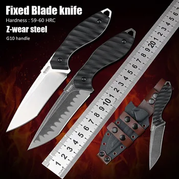 להב ארוך הגנה עצמית קמפינג שירות סכינים טקטיות הישרדות צד קבוע להב הסכין G10