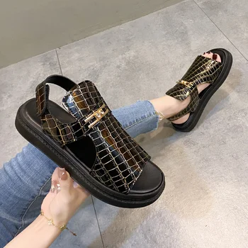 2023 הקיץ וודג הפלטפורמה סנדלים אופנה רטרו Romen חוף נעלי נשים מזדמנים הבוהן ציוץ רך נוח Sandalias דה Mujer