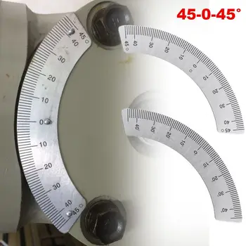מכונת כרסום חלק 45-0-45° מד נגרות סרגל מתכת עגולה קשת מד מדידה כלי זווית צלחת שליט