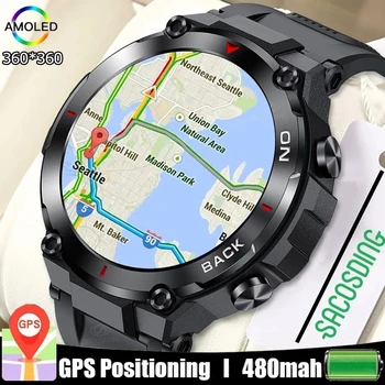 צבאית חדשה GPS 360 * 360AMOLED מסך HD דופק IP68, עמיד למים 480MAh ספורט כושר חכם WatchApplicable עבור Xiaomi Huawei