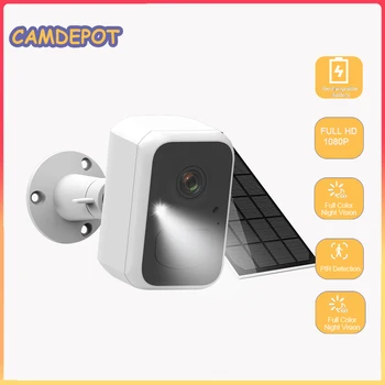 CamDepot פנל סולארי מופעל סוללה מצלמה 1080P הזרקורים IP66 הגנת אבטחה Wifi מצלמה IP AI חכם באנרגיה