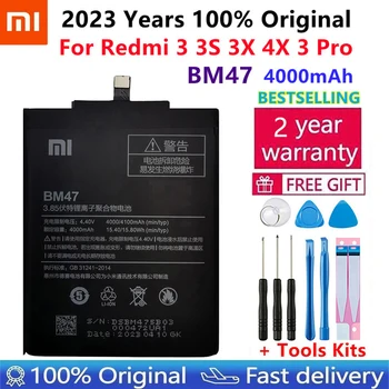Xiaomi Redmi סוללה 3S BM47 גדול באיכות גבוהה קיבולת סוללה 4000mAh תחליף Redmi 3X Hongmi 3 S טלפון חכם + כלים