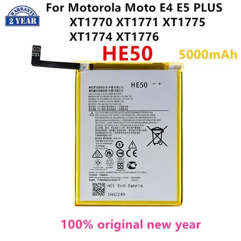100% מקוריים HE50 הסוללה 5000mAh עבור Motorola Moto E4 פלוס/ E5 בנוסף XT1770 XT1771 XT1775 XT1774 XT1776
