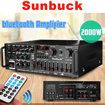 Sunbuck Bluetooth HIFI Amplificador ביצועים גבוהים אודיו לשחק סאב וופר, מגבר כוח מגבר אודיו USB SD עם שלט רחוק