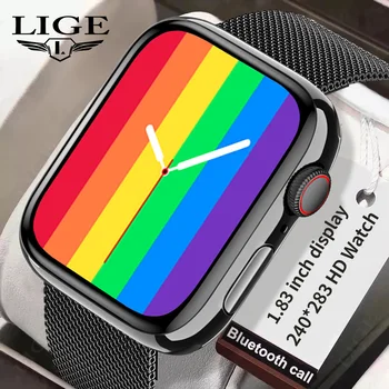 LIGE 2023 גברים שעון חכם עבור אנדרואיד iOS Bluetooth שיחה כושר Smartwatch 1.83