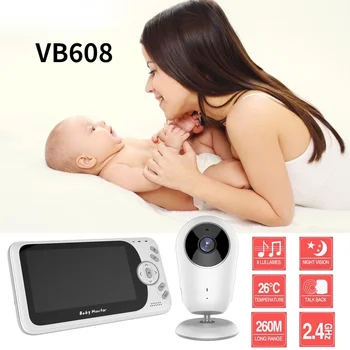 4.3 אינטש אלחוטית וידאו צבע בייבי מוניטור עם מיקרופון נייד התינוק מטפלת, מצלמת אבטחה IR LED לראיית לילה אינטרקום טמפרטורה