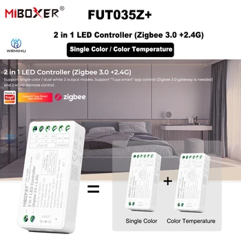 MiBOXER DC12-24V FUT035Z+ FUT037Z+ 2In1/3In1 Zigbee כפול לבן יחיד צבע RGB RGBW RGB+CCT LED הרצועה Contoller