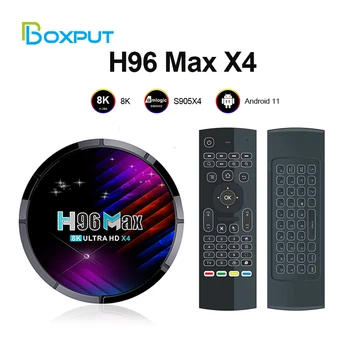 H96 מקס X4 הטלוויזיה Box Amlogic S905X4 1000M 2.4 G 5G אנדרואיד 11 Dual Wifi BT4.0 תיבת הטלוויזיה 8K נגן מדיה עם MX3 Set Top Box