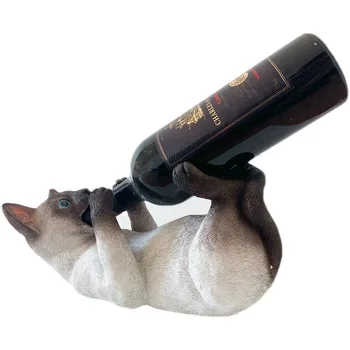 בקבוק יין בעל לעמוד חמוד חתול סיאמי קריקטורה יצירתי קישוט הבית מתנה מטבח, בר היינות