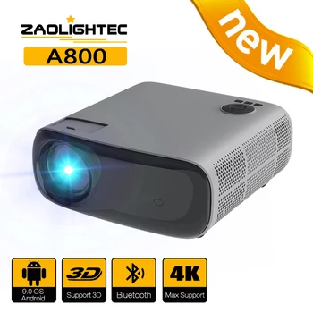 ZAOLIGHTEC A800 Full HD 1080P נייד מקרן 4K וידאו WiFi מקרן קולנוע ביתי Cinema 3D Smart Phone ב. מ. וו