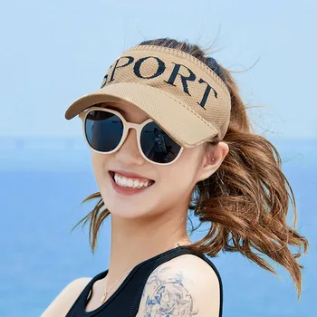 בלי חולצה כובע סרוג נשים קוריאני בסגנון ספורט תחת כיפת השמיים בקיץ אופנה הגנה מפני השמש-השמש בצל בכל-התאמה לשיא כובע החוף הכובע