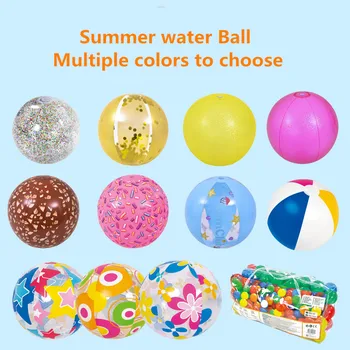 מהבהב כדור צבע מתנפח כדור חוף PVC Vollball מים שקוף, צעצוע, צילום אביזרים חיצונית בקיץ מים כיף לשחות צעצועים