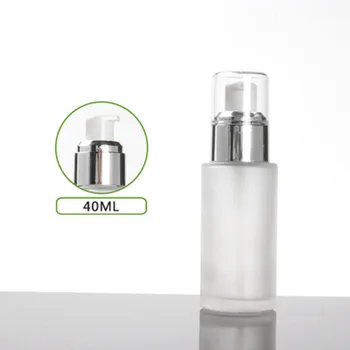 40ml חלבית/כחול/ירוק בקבוק זכוכית סילבר משאבת נקי המכסה על סרום/קרם/תחליב/קרן טיפוח קוסמטיים אריזה