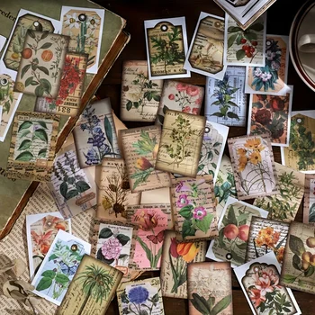 50 גיליונות נייר Washi צמחים ציפורים מדבקות הספר ביומן חומרים רעיונות DIY קולאז'